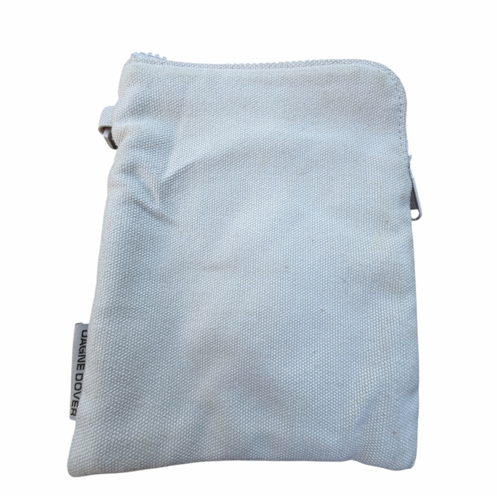 Dagne Dover Off-White Canvas Zip Pouch